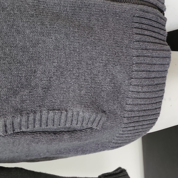 Men's Apt 9 Full Front Zipper Cardigan / Black Shoulder Patches Size L - Picture 5 of 9